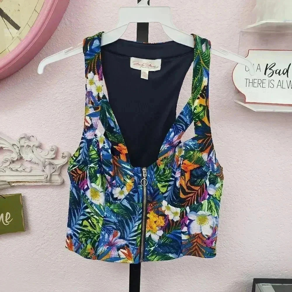 Marilyn Monroe Front Zip Tropical Tank
